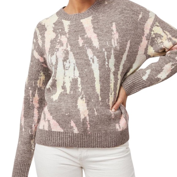 RAILS NWT Tie Dye Virgo Wool Blend Sweater Size Small in Heather Grey - Picture 1 of 16